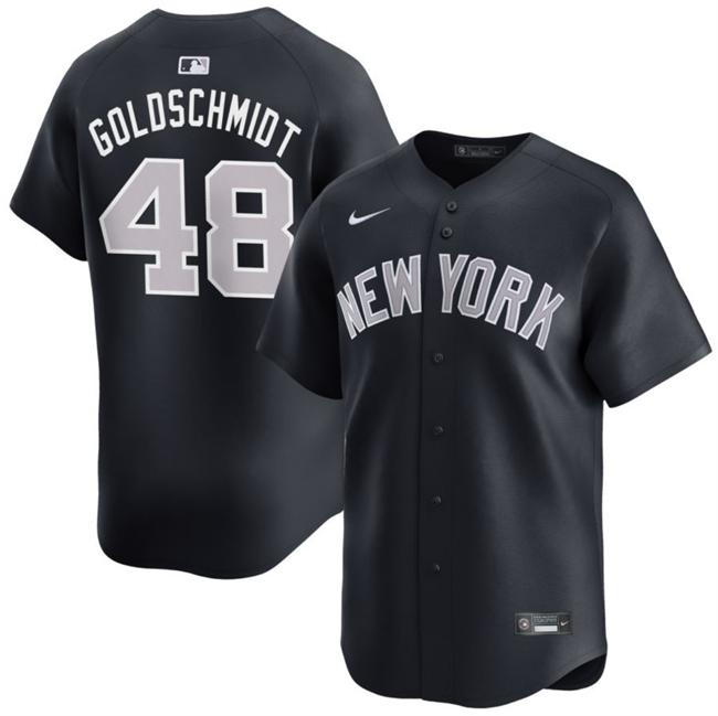 Men's Navy New York Yankees #48 Paul Goldschmidt 2024 Alternate Limited Stitched Baseball Jersey